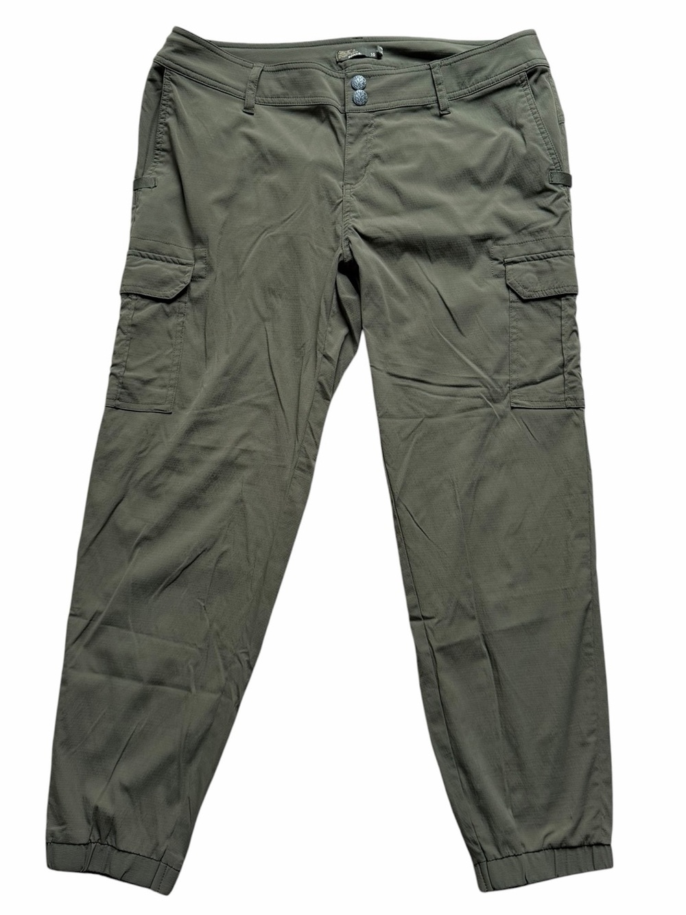 Prana Women’s Sage Cargo Jogger Pant Size 10 Olive Green Ripstop Hiking Outdoor